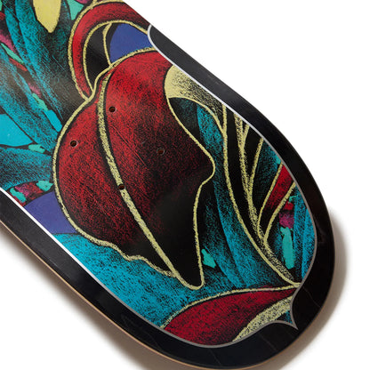 日本で最も人気のスケートブランド「EVISEN(ゑびせん)」のTEAMモデルのスケボー・スケートボードデッキ「HANA-BI / 8.125インチ」のボトム面のテール側の写真