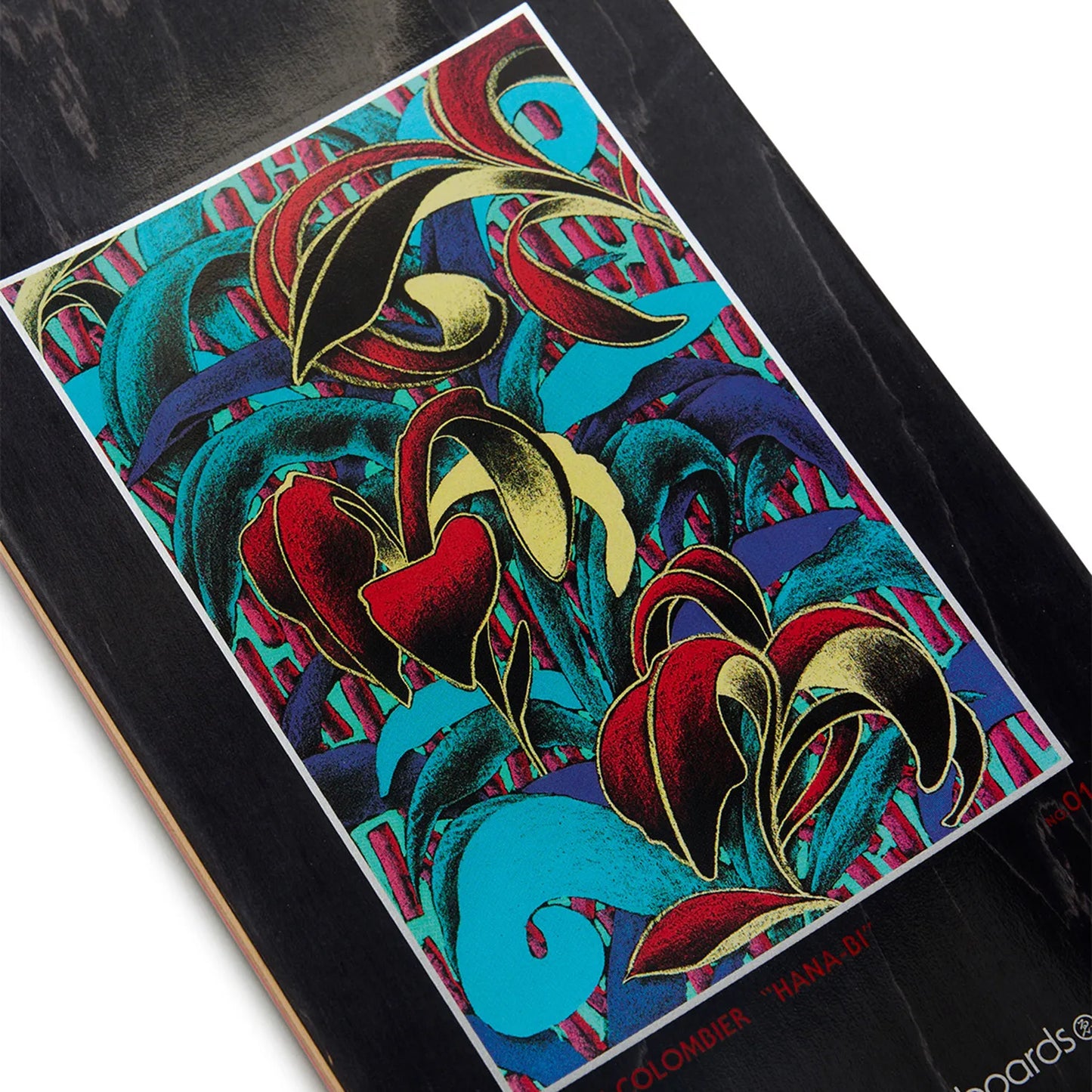 日本で最も人気のスケートブランド「EVISEN(ゑびせん)」のTEAMモデルのスケボー・スケートボードデッキ「HANA-BI / 8.125インチ」のデッキテープ面の中央の写真