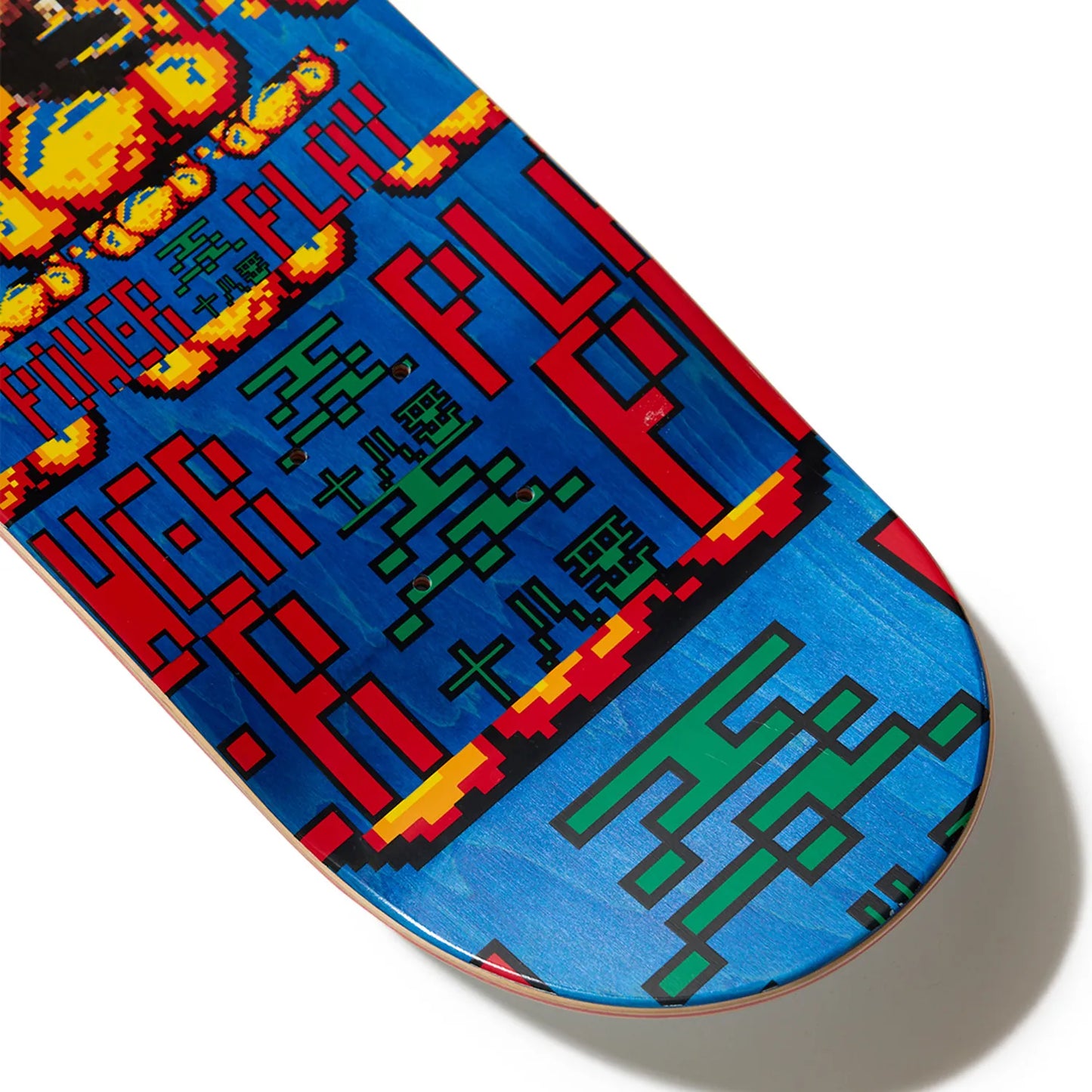 日本で最も人気のスケートブランド「EVISEN(ゑびせん)」のTEAMモデルのスケボー・スケートボードデッキ「POWER BOMB / 8.25インチ」のデッキテープ面のテール側の写真