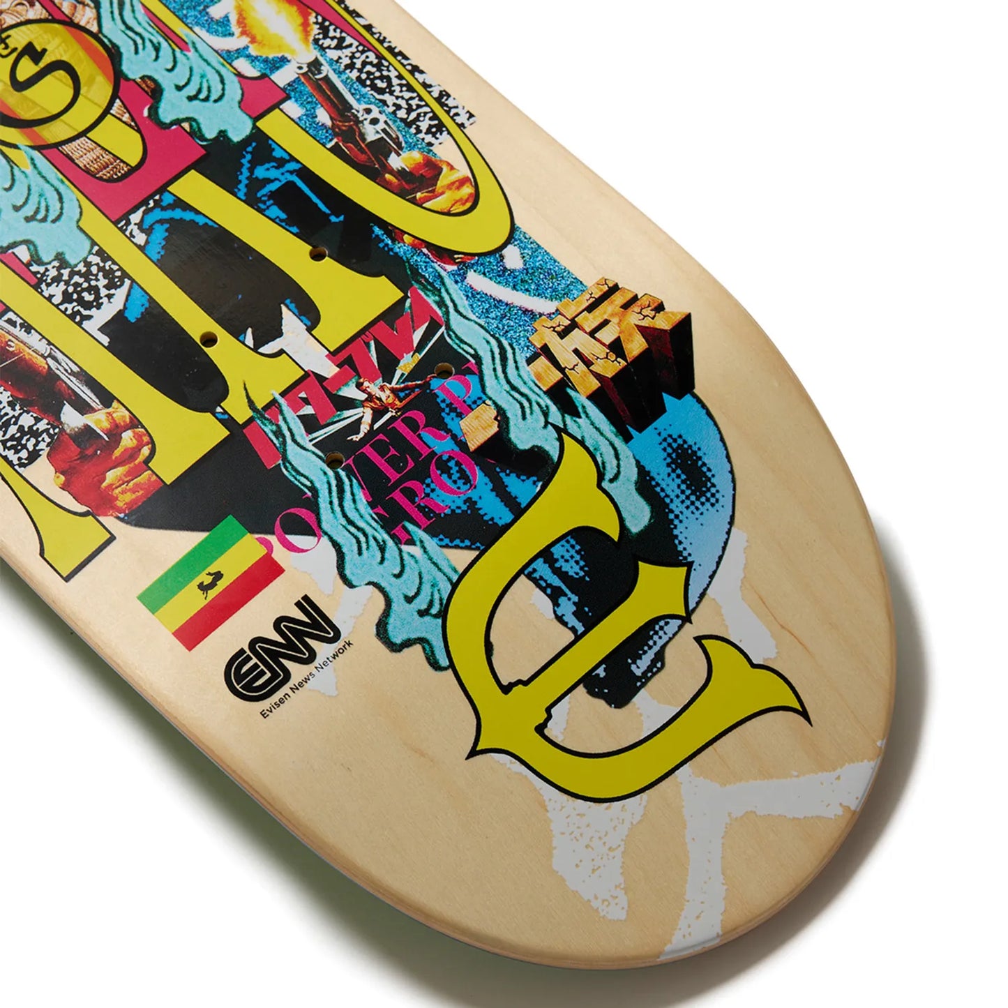 日本で最も人気のスケートブランド「EVISEN(ゑびせん)」のTEAMモデルのスケボー・スケートボードデッキ「ZEN-AKU 25' / 8.125インチ」のボトム面のテール側の写真