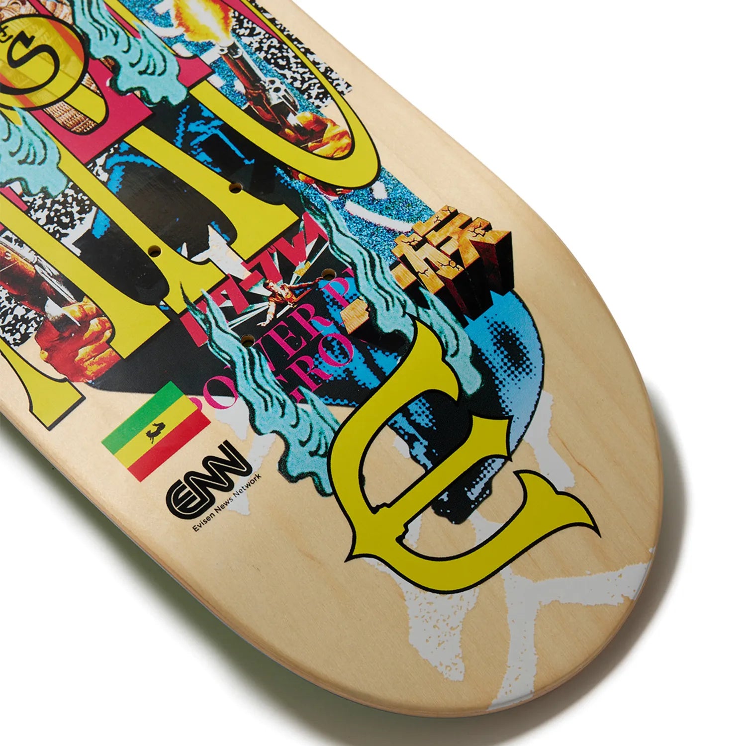 日本で最も人気のスケートブランド「EVISEN(ゑびせん)」のTEAMモデルのスケボー・スケートボードデッキ「ZEN-AKU 25' / 8.125インチ」のボトム面のテール側の写真