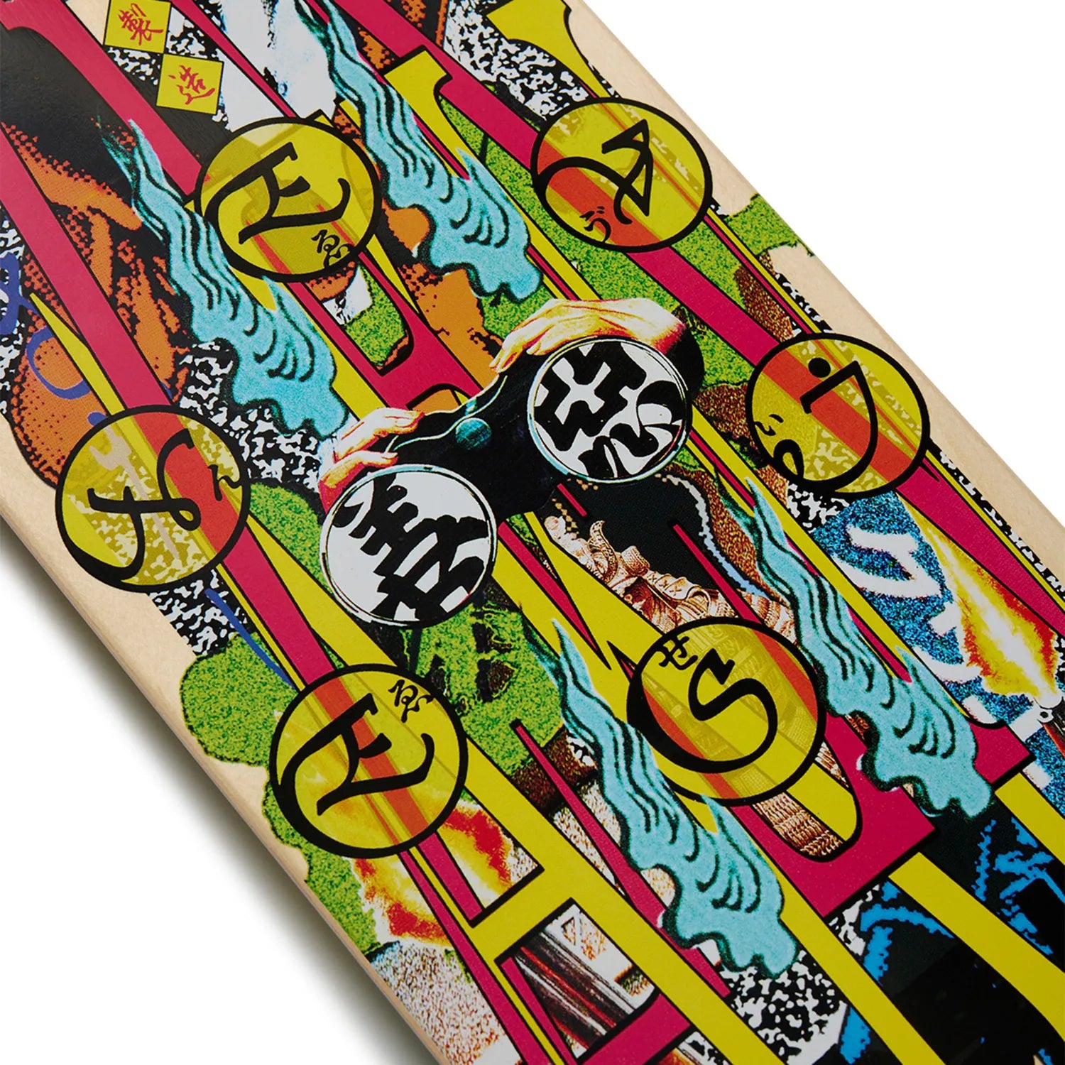 日本で最も人気のスケートブランド「EVISEN(ゑびせん)」のTEAMモデルのスケボー・スケートボードデッキ「ZEN-AKU 25' / 8.125インチ」のデッキテープ面の中央の写真