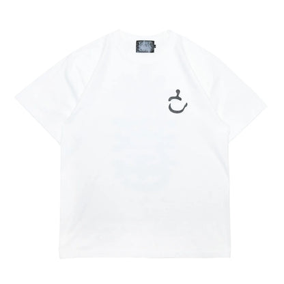 GORILLA TACOSのバックとフロント左胸にデザインがプリントされたTシャツ「New MOJI S/S TEE」のWHITEカラーの全面からの商品写真