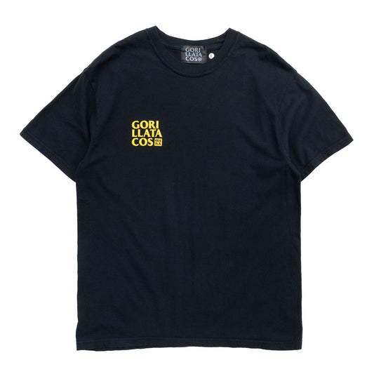 中目黒の人気餃子店「OHKA THE BESTDAYS」とのコラボレーションモデルのGORILLA TACOSのTシャツ「OHKA TEE」のBLACKカラーの正面からの商品写真