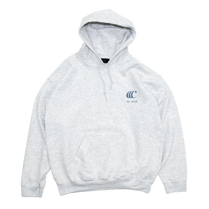 CLUMSY PICTURESを代表するパーカー「LIMITED CCC HOODY」のASHカラーの正面からの商品写真