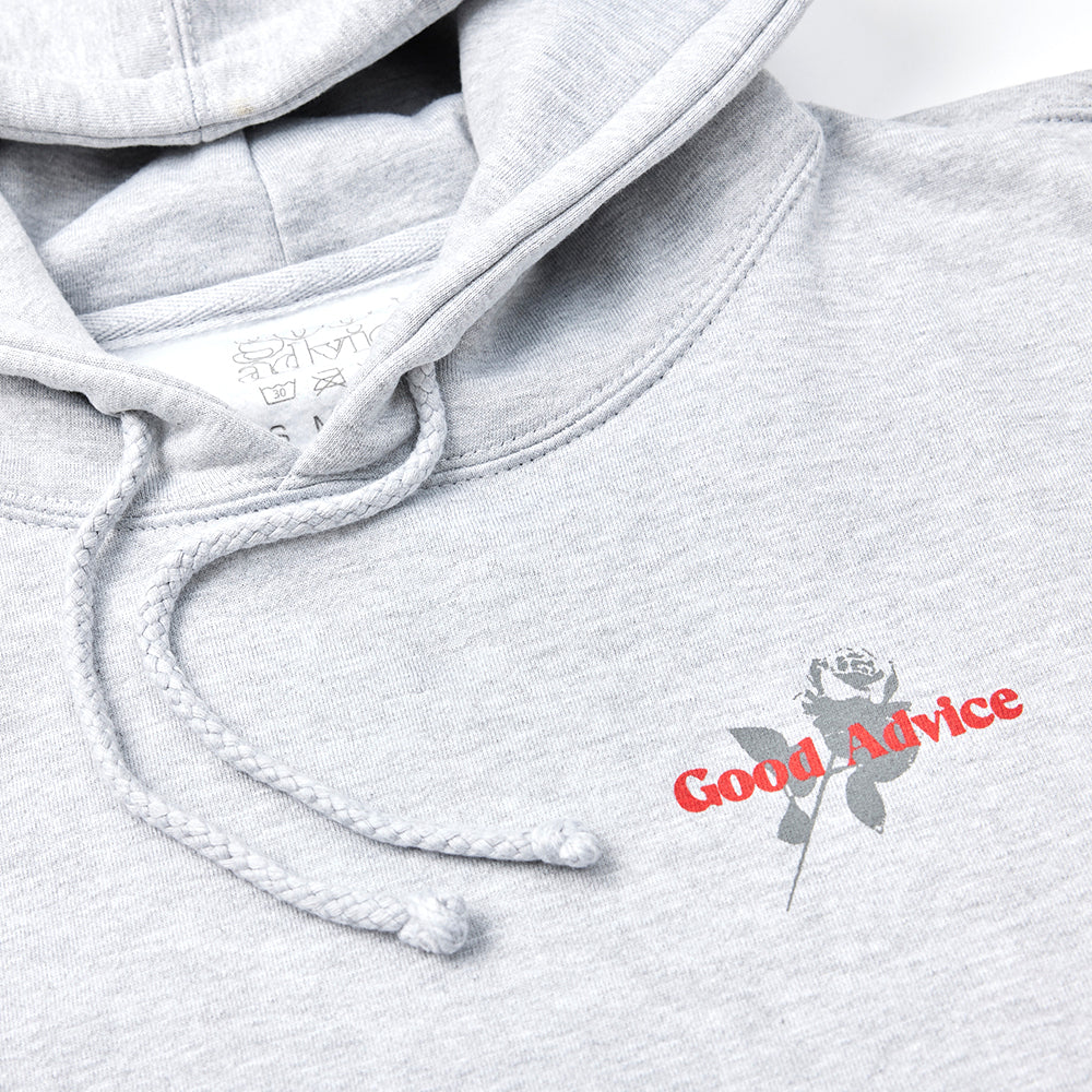 GOOD ADVICE CHAT LINE HOODIE - HT GRAY