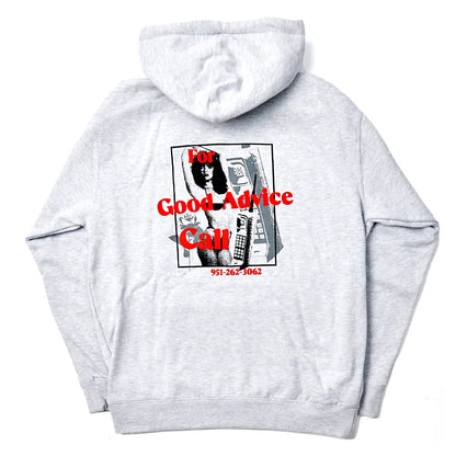 GOOD ADVICE CHAT LINE HOODIE - HT GRAY