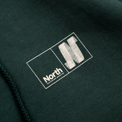 NORTH SKATE MAG N LOGO HOODIE - PINE GREEN