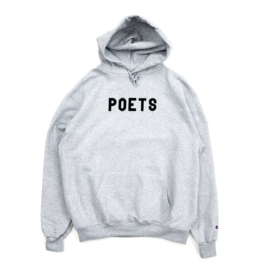 POETS OG POETS FLOCKED HOODIE - HEATHER GRAY/BLACK