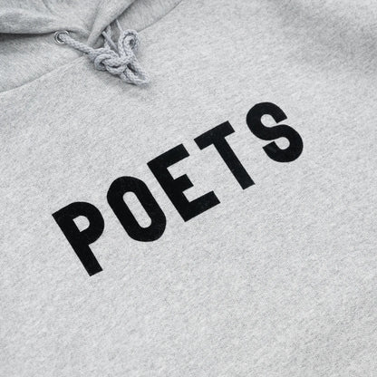 POETS OG POETS FLOCKED HOODIE - HEATHER GRAY/BLACK