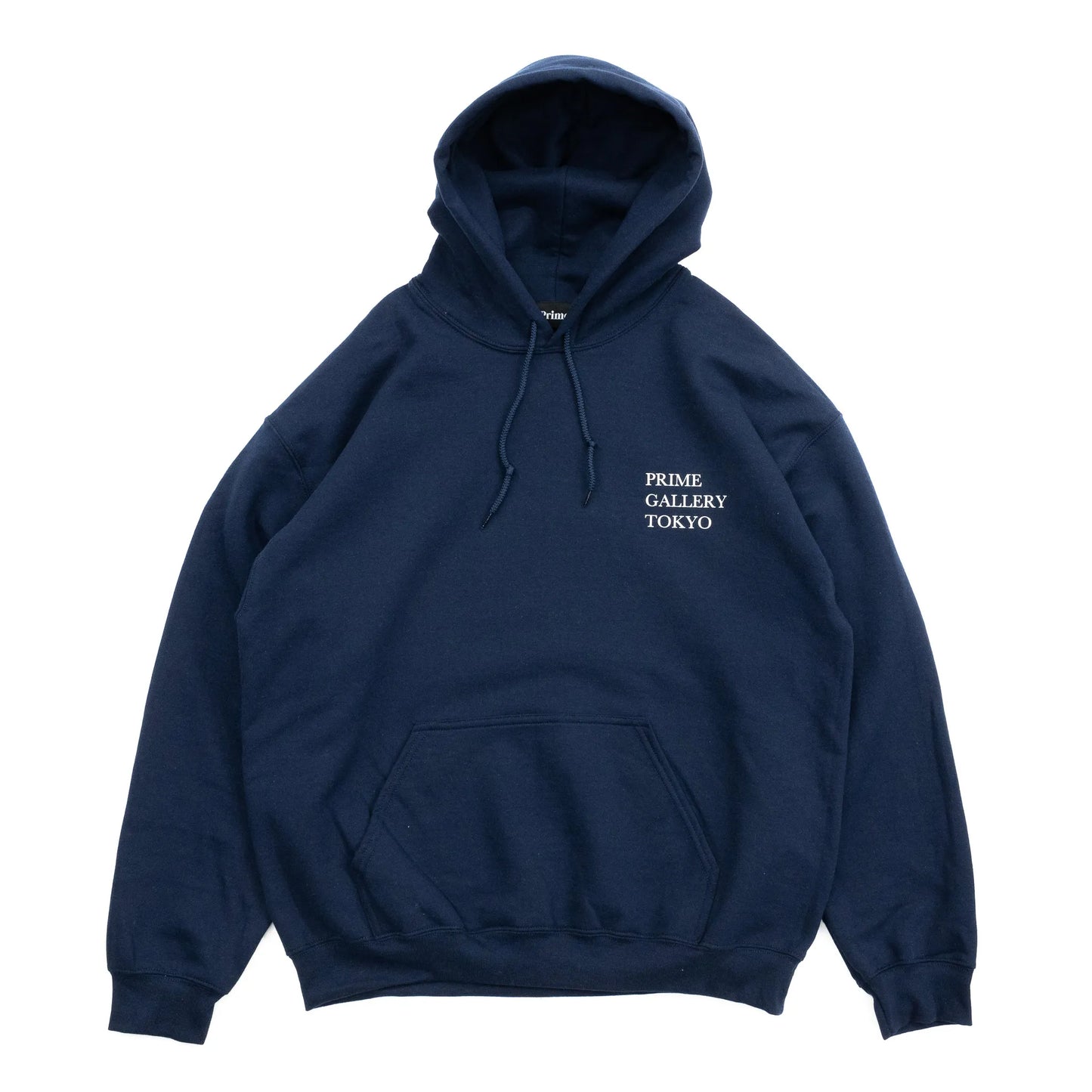 PRIMEのフーディ「GALLERY LOGO HOODY」のNAVY/WHITEカラーの商品写真