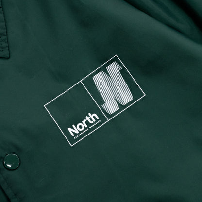 NORTH SKATE MAG N LOGO COACH JACKET - DARK GREEN