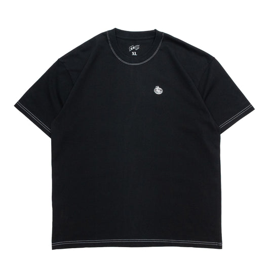 LAST RESORT AB SMALL ATLAS CONTRAST STICH S/S TEE - BLACK