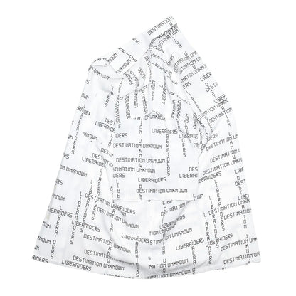 Liberaiders(リベレイダース)のレーヨン素材を使用した開襟シャツ「DIGITAL LOGO RAYON S/S SHIRT」の側面からの商品写真