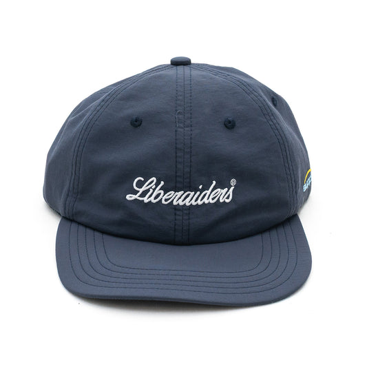 Liberaiders(リベレイダース)のSUPPLEXナイロン製の6パネルキャップ「SUPPLEX NYLON CAP」のNAVYカラーの正面からの商品写真