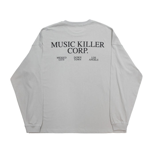 Lil' Tokyo x  GORILLA TACOS MUSIC KILLER CORP L/S TEE - FROST GREY