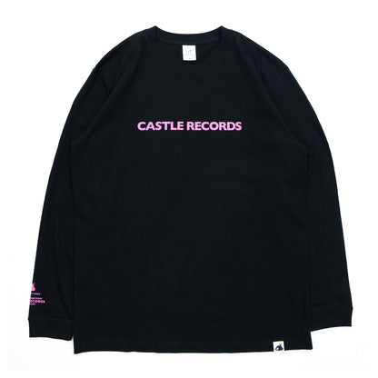 CASTLE RECORDS LOGO L/S TEE - BLACK/PINK