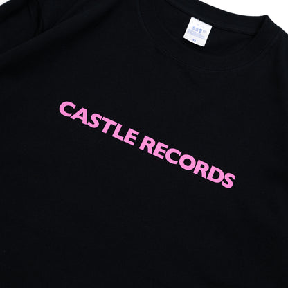 CASTLE RECORDS LOGO L/S TEE - BLACK/PINK