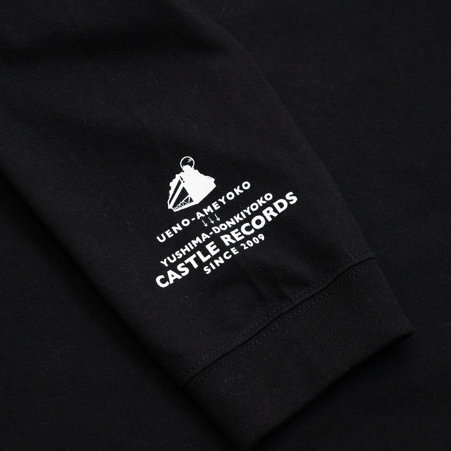 CASTLE RECORDS LOGO L/S TEE - BLACK/WHITE