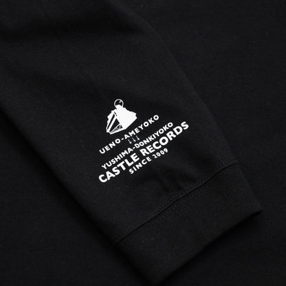 CASTLE RECORDS LOGO L/S TEE - BLACK/WHITE