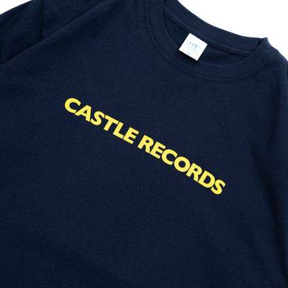 CASTLE RECORDS LOGO L/S TEE - NAVY/YELLOW