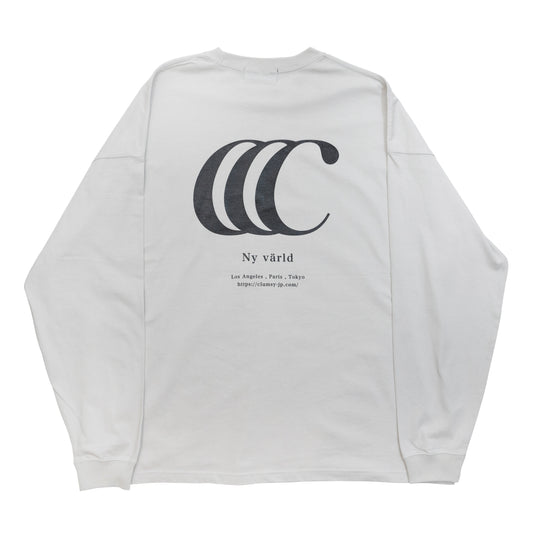 CLUMSY PICTURES LIMITED CCC L/S TEE - CEMENT/BLACK