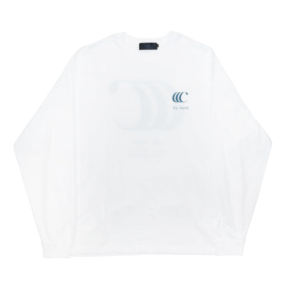 CLUMSY PICTURES LIMITED CCC L/S TEE - WHITE/ OLD BLUE