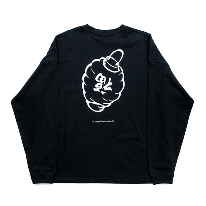 Lil' Tokyo LANTERN LOGO L/S TEE - BLACK