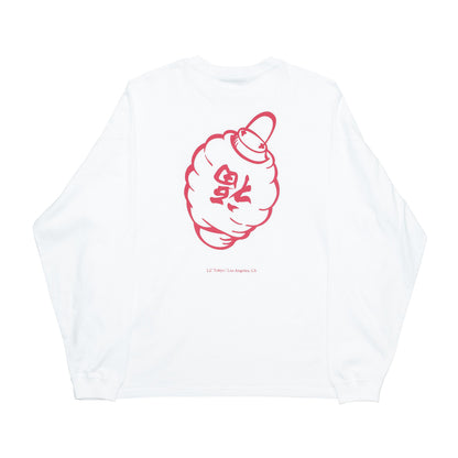 Lil' Tokyo LANTERN LOGO L/S TEE - WHITE