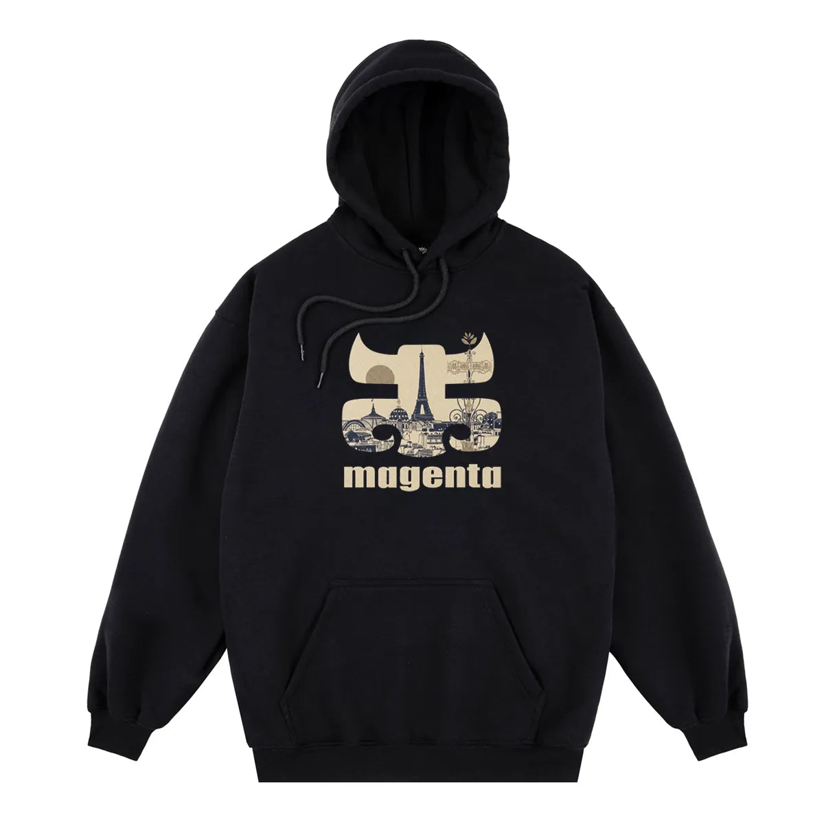 「Magenta Skateboards」と「I-Path」による限定コラボパーカー「MAGENPATH HOODIE」の正面からの商品写真