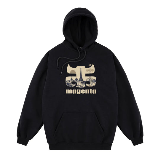「Magenta Skateboards」と「I-Path」による限定コラボパーカー「MAGENPATH HOODIE」の正面からの商品写真