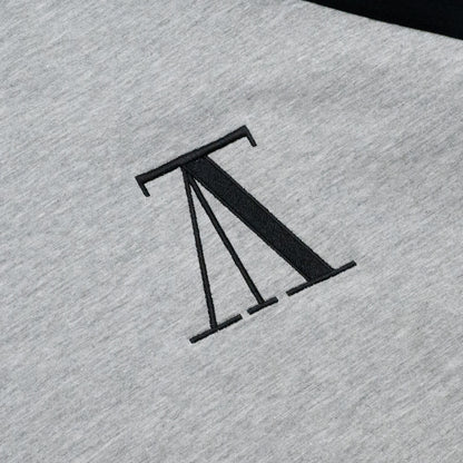 MINUIT / RAGLAN SLEEVE TEE - GREY / BLACK（DEAD STOCK）