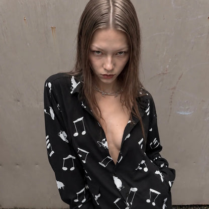 MAISON SHAKE JUNZI / RAT RHYTHM SHIRT - BLACK