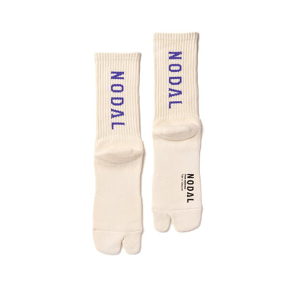 NODAL LOGO SOCKS - OATMEA/PURPLE