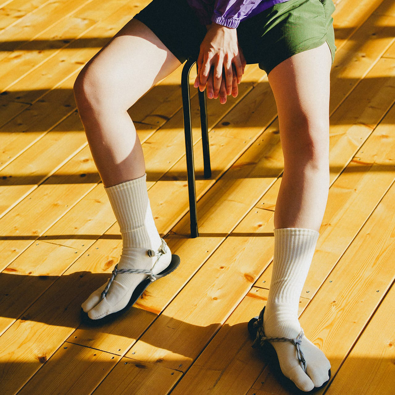 NODAL LOGO SOCKS - OATMEA/PURPLE