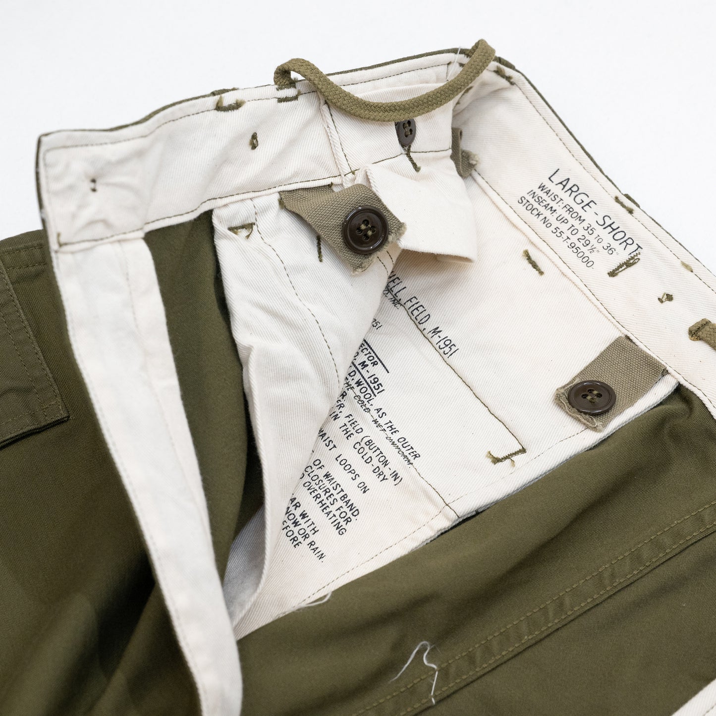 BUZZ RICKSON'S M-1951 FIELD SHELL TROUSERS SHORT LENGTH - OLIVE DRAB（BR41962）