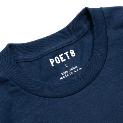 POETS(ポエッツ)のTシャツ「CEE LO SCREENED S/S TEE」のNAVYカラーの襟元の写真