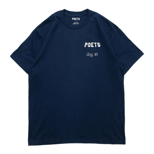 POETS(ポエッツ)のTシャツ「CEE LO SCREENED S/S TEE」のNAVYカラーの正面からの商品写真