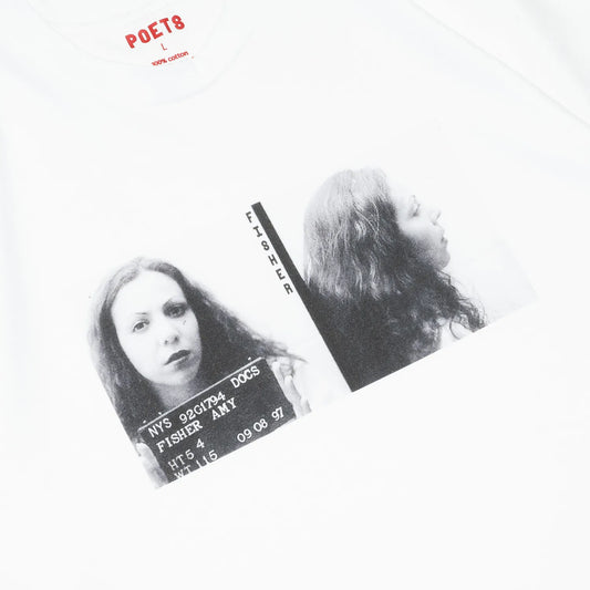 POETS(ポエッツ)のTシャツ「DTG FISHIER S/S TEE」のWHITEカラーの正面デザイン写真