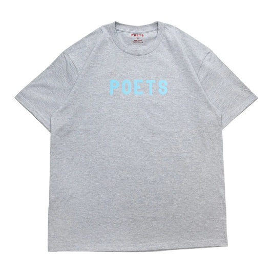 POETS / OG POETS FLOCKED S/S TEE - GREY/BLUE