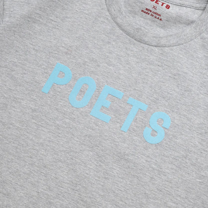 POETS / OG POETS FLOCKED S/S TEE - GREY/BLUE