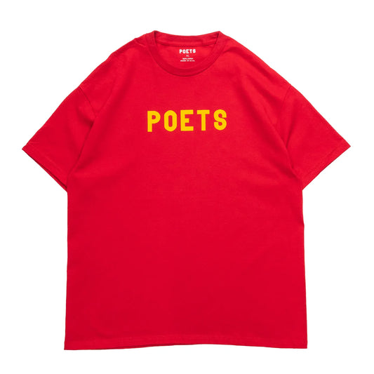 POETS / OG POETS FLOCKED S/S TEE - RED/YELLOW