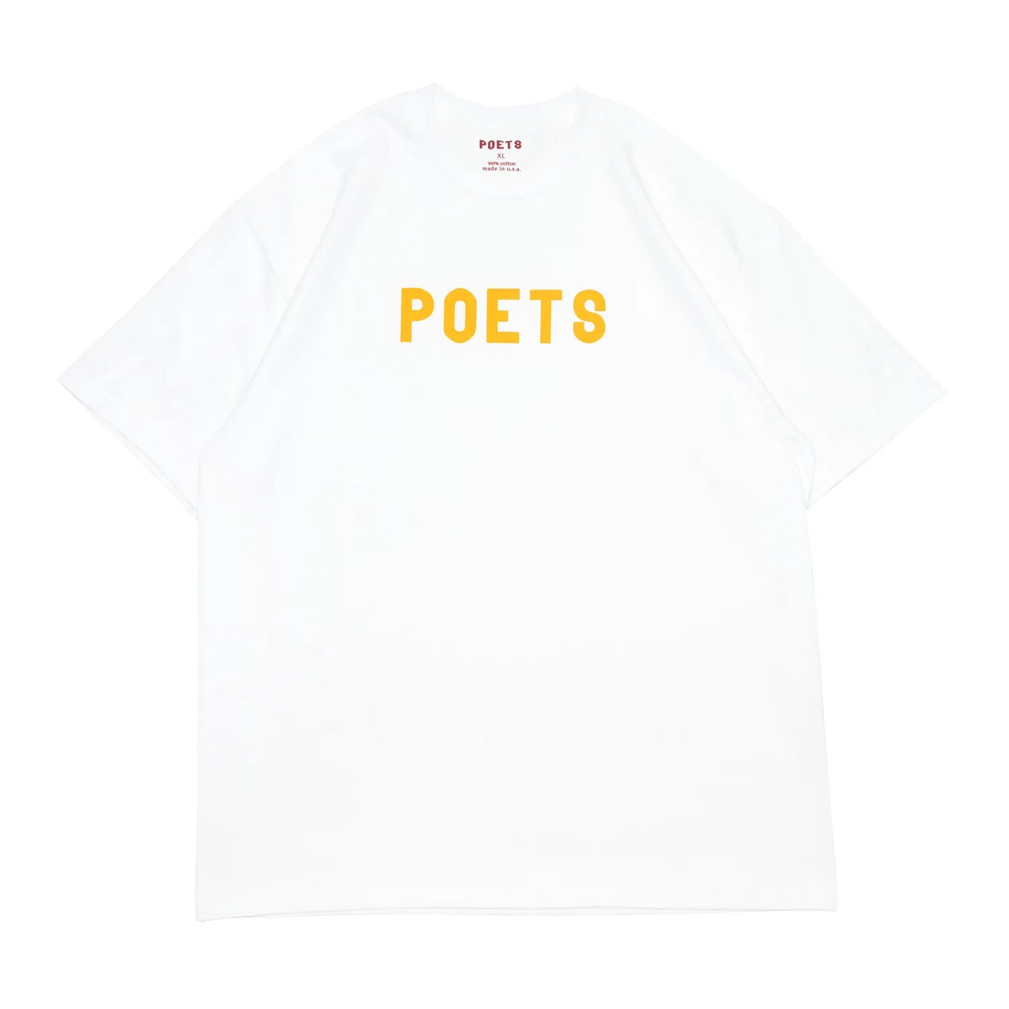 POETS / OG POETS FLOCKED S/S TEE - WHITE/YELLOW