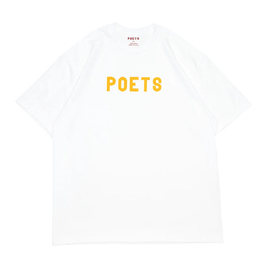 POETS / OG POETS FLOCKED S/S TEE - WHITE/YELLOW