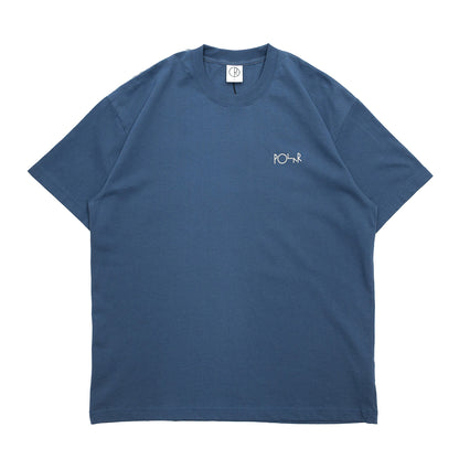 POLAR SKATE CO STROKE LOGO S/S TEE - GREY BLUE