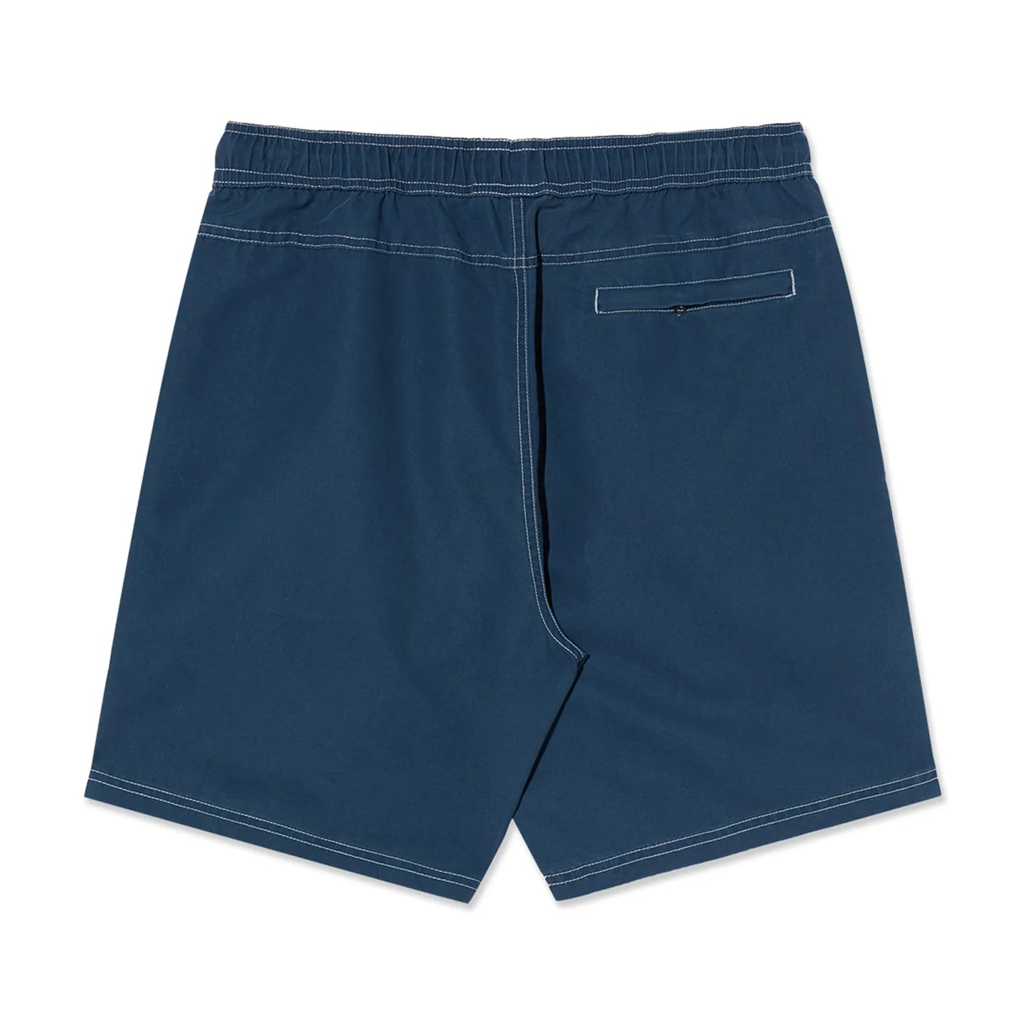 水陸両用可能なPolar Skate Co(ポーラー)のスイムショーツ「ZIGGY SWIM SHORTS」のVINTAGE INDIGOカラーの背面からの商品写真