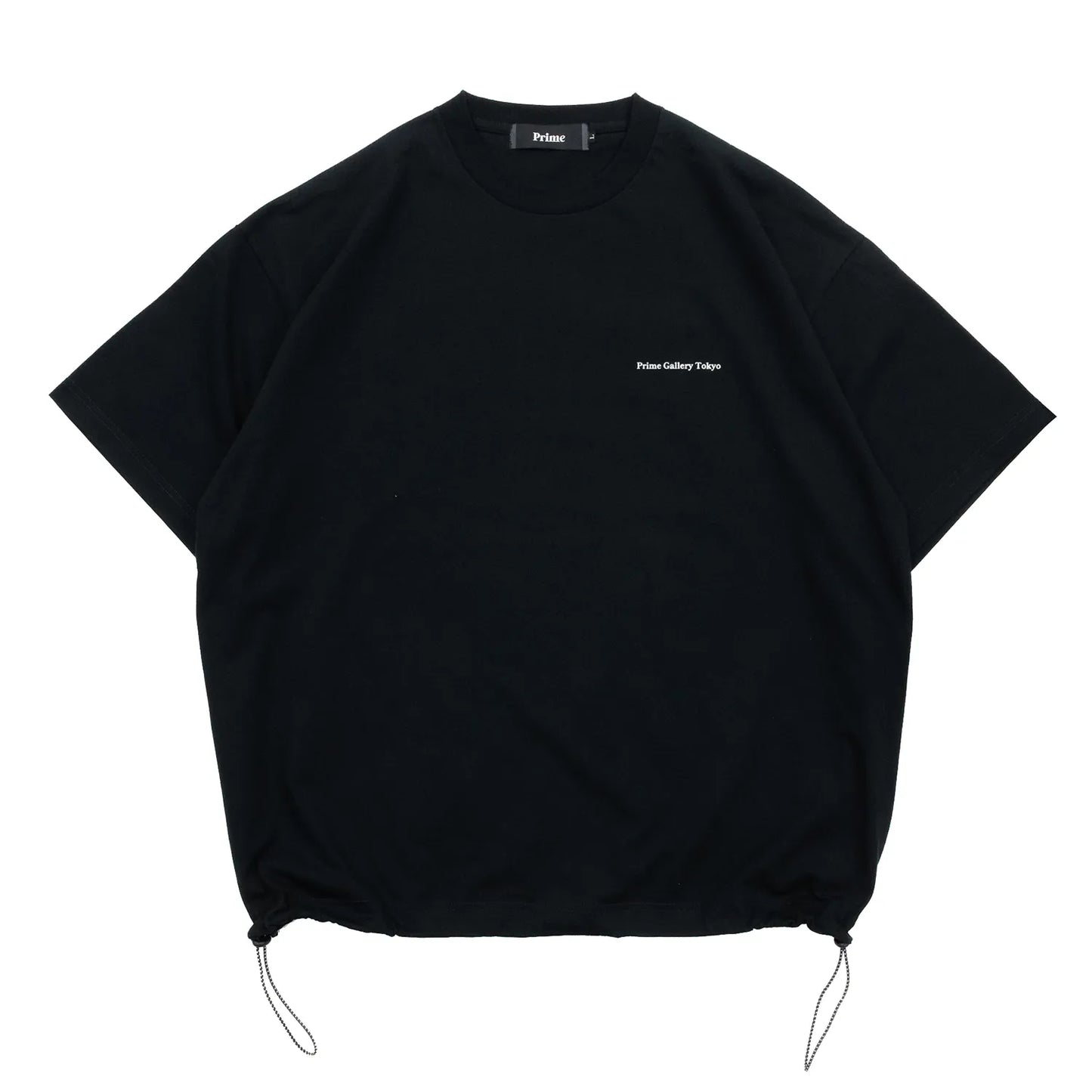 PRIME GALLERY LOGO S/S DRAWCORD TEE - BLACK