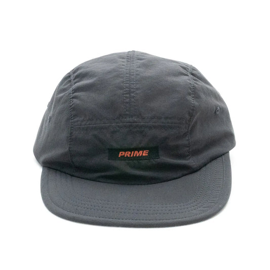 PrimeのDARK GREYカラーのナイロン製のジェットキャップ「BOX LOGO NYLON JET CAP」の正面からの商品写真
