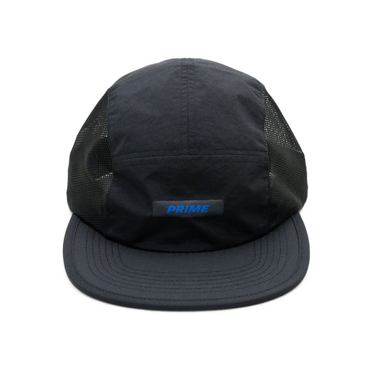 PRIMEのナイロンキャップ「BOX LOGO NYLON CAP」のBLACKカラーの正面からの商品写真