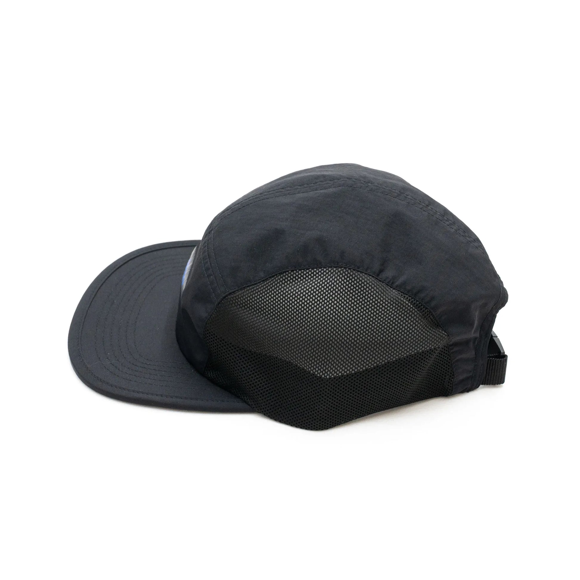 PRIMEのナイロンキャップ「BOX LOGO NYLON CAP」のBLACKカラーの側面からの商品写真